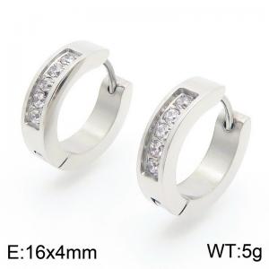 Stainless Steel Stone&Crystal Earring - KE118289-TGD