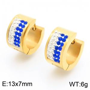 Stainless Steel Stone&Crystal Earring - KE118337-TGD