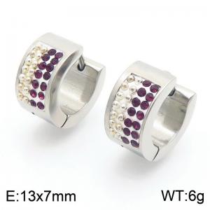 Stainless Steel Stone&Crystal Earring - KE118347-TGD