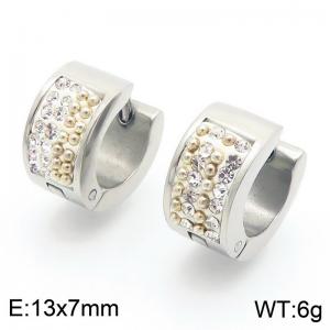 Stainless Steel Stone&Crystal Earring - KE118349-TGD