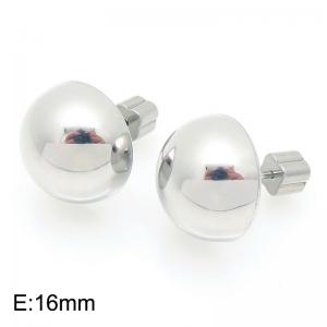 Simple stainless steel hemispherical earrings paired with personalized earplugs - KE118831-Z