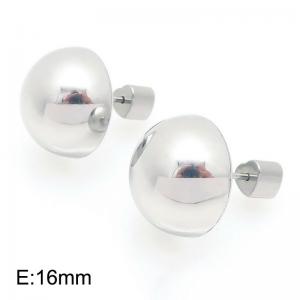Simple stainless steel hemispherical earrings paired with personalized earplugs - KE118839-Z