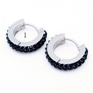 Stainless Steel Black-plating Earring - KE119104-WM