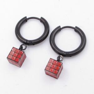 Stainless Steel Black-plating Earring - KE119568-ZY