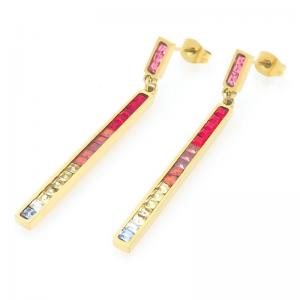 Stainless Steel Stone&Crystal Earring - KE119587-HM