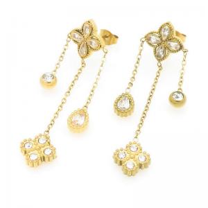 Stainless Steel Stone&Crystal Earring - KE119592-HM