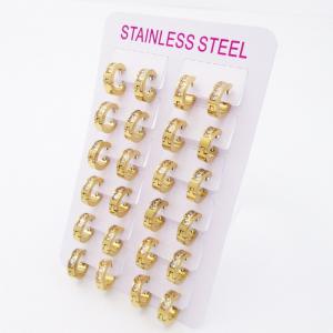 Stainless Steel Stone&Crystal Earring - KE119603-XY