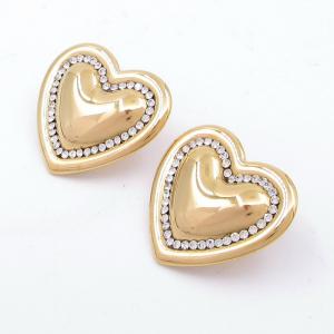 Stainless Steel Stone&Crystal Earring - KE119628-HR