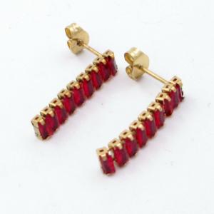 Stainless Steel Stone&Crystal Earring - KE120064-MW