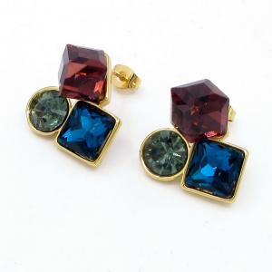 Stainless Steel Stone&Crystal Earring - KE120153-SP