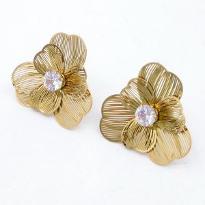 Stainless Steel Stone&Crystal Earring - KE120157-SP