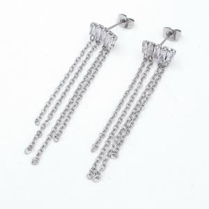 Stainless Steel Stone&Crystal Earring - KE120163-SP
