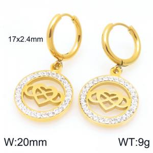 Stainless Steel Stone&Crystal Earring - KE120362-Z