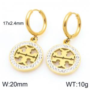 Stainless Steel Stone&Crystal Earring - KE120364-Z