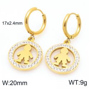 Stainless Steel Stone&Crystal Earring - KE120366-Z