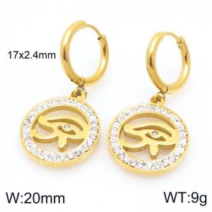 Stainless Steel Stone&Crystal Earring - KE120367-Z