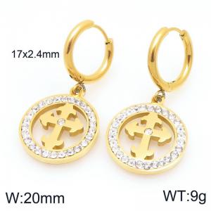 Stainless Steel Stone&Crystal Earring - KE120368-Z