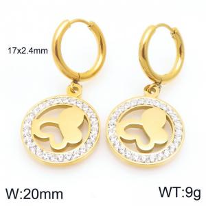 Stainless Steel Stone&Crystal Earring - KE120370-Z