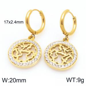 Stainless Steel Stone&Crystal Earring - KE120371-Z