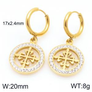 Stainless Steel Stone&Crystal Earring - KE120372-Z