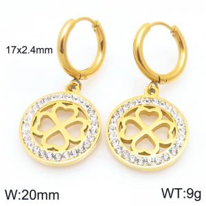Stainless Steel Stone&Crystal Earring - KE120373-Z