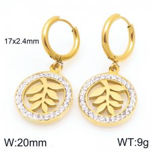 Stainless Steel Stone&Crystal Earring - KE120374-Z