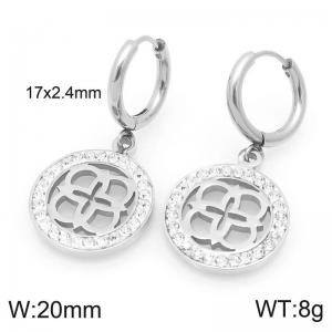 Stainless Steel Stone&Crystal Earring - KE120379-Z