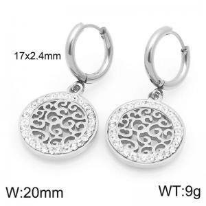 Stainless Steel Stone&Crystal Earring - KE120381-Z