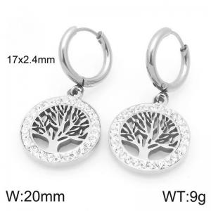 Stainless Steel Stone&Crystal Earring - KE120383-Z