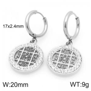 Stainless Steel Stone&Crystal Earring - KE120384-Z