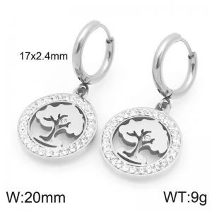 Stainless Steel Stone&Crystal Earring - KE120386-Z