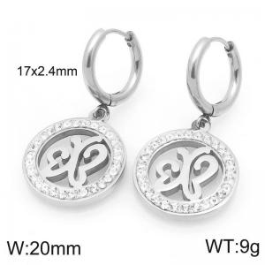 Stainless Steel Stone&Crystal Earring - KE120389-Z