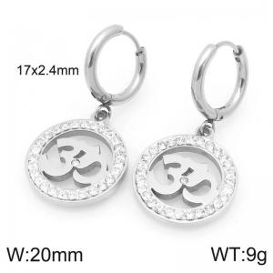 Stainless Steel Stone&Crystal Earring - KE120390-Z