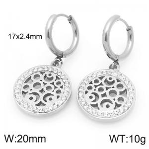 Stainless Steel Stone&Crystal Earring - KE120391-Z