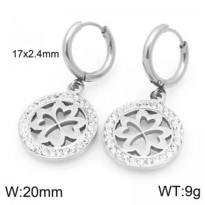 Stainless Steel Stone&Crystal Earring - KE120392-Z