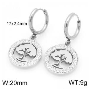 Stainless Steel Stone&Crystal Earring - KE120394-Z