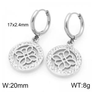 Stainless Steel Stone&Crystal Earring - KE120395-Z