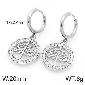 Stainless Steel Stone&Crystal Earring - KE120396-Z