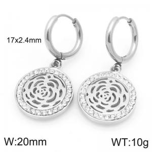 Stainless Steel Stone&Crystal Earring - KE120399-Z