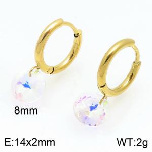Stainless Steel Stone&Crystal Earring - KE120731-Z