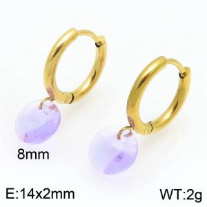 Stainless Steel Stone&Crystal Earring - KE120732-Z