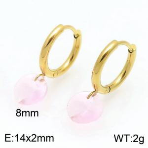 Stainless Steel Stone&Crystal Earring - KE120737-Z