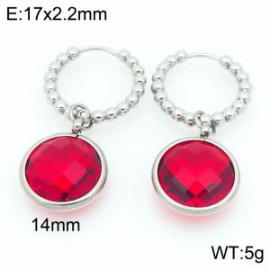 Stainless Steel Stone&Crystal Earring - KE121189-Z