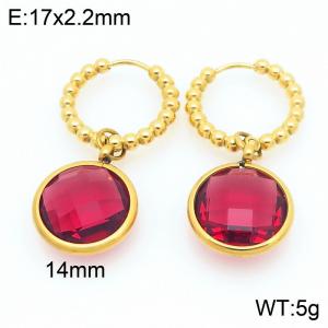 Stainless Steel Stone&Crystal Earring - KE121192-Z