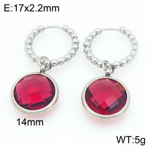 Stainless Steel Stone&Crystal Earring - KE121193-Z