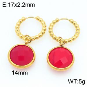 Stainless Steel Stone&Crystal Earring - KE121196-Z