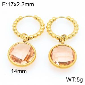 Stainless Steel Stone&Crystal Earring - KE121200-Z