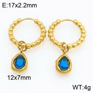 Stainless Steel Stone&Crystal Earring - KE121208-Z