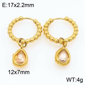 Stainless Steel Stone&Crystal Earring - KE121210-Z