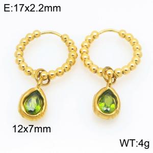 Stainless Steel Stone&Crystal Earring - KE121211-Z